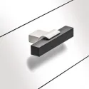 Rankenėlė vieno taško 00066, 82x37.5x22mm, juoda matinė/nikelis šlifuotas