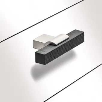 Rankenėlė vieno taško 00066, 82x37.5x22mm, juoda matinė/nikelis šlifuotas