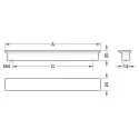 Handle 00072, cc32mm, L60mm, H24mm, lacquered natural oak
