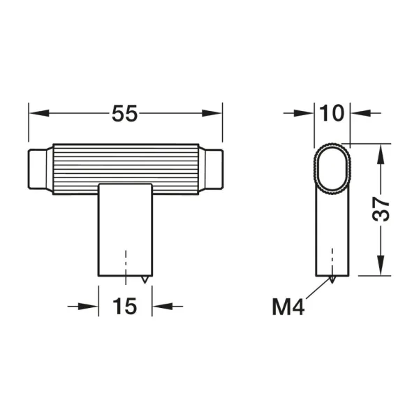 Rankenėlė vieno taško 00078, L55mm, H37mm, bronza šlifuota