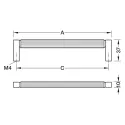 Handle Brooklyn, cc160mm, L170mm, H37mm, brushed brass