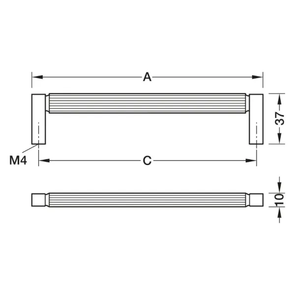 Rankenėlė Brooklyn, cc160mm, L170mm, H37mm, žalvaris šlifuotas