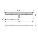 Handle Brooklyn, cc1056mm, L1066mm, H37mm, bronze brushed