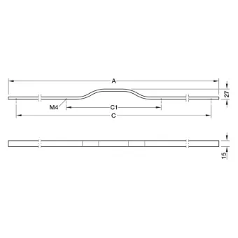 Handle 00082, cc1056mm, L1135mm, matt black