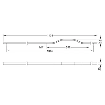 Rankenėlė 00081, cc1056mm, L1135mm, chromas matinis