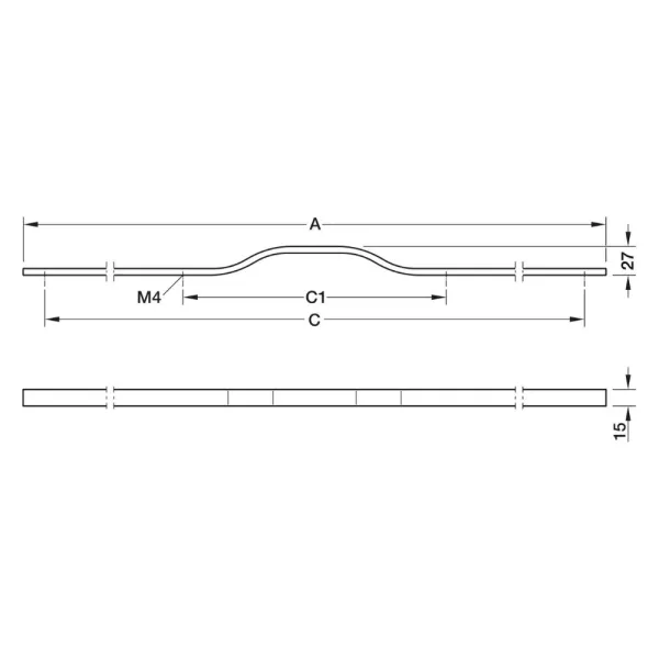 Rankenėlė 00082, cc352mm, L394mm, juoda matinė