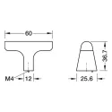 Rankenėlė vieno taško 01208, L60mm, H36.7mm, bronza šlifuota