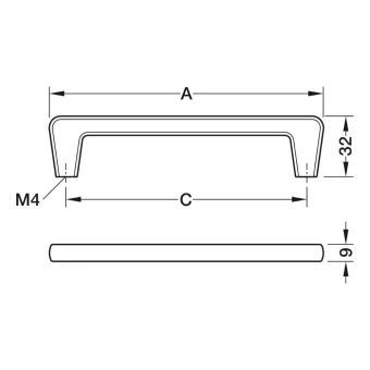 Handle H2330, cc128mm, L146mm, matt black