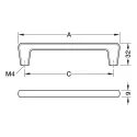 Rankenėlė H2330, cc160mm, L178mm, nikelis šlifuotas