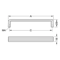 Handle H2345, cc128mm, L136mm, gold bronze