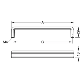 Handle H2345, cc160mm, L168mm, chrome