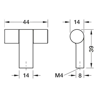 Rankenėlė vieno taško H2515, 44x39mm, varis