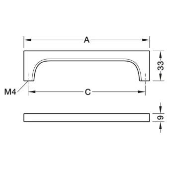 Handle H2530, cc128mm, L138mm, chrome