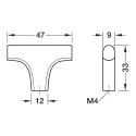 Knob H2535, 47x33mm, nickel brushed