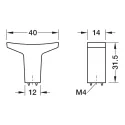 Rankenėlė vieno taško H2545, 40x32mm, juoda matinė
