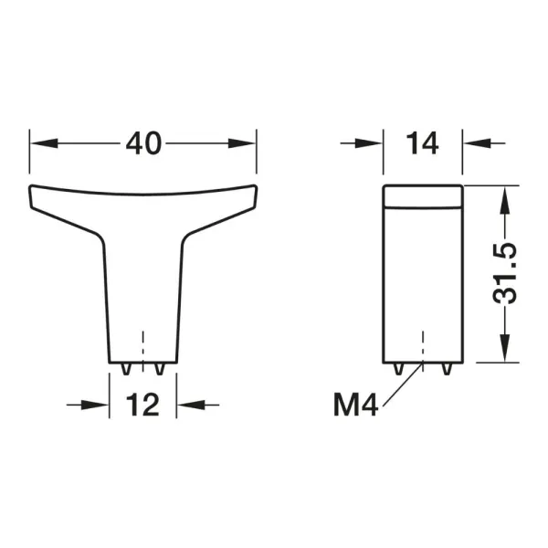 Knob H2545, 40x32mm, brushed gold