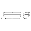 Profile handle H2550, cc128mm, L148mm, aluminium