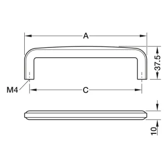 Rankenėlė H2590, cc160mm, L172mm, sendinta bronza