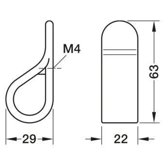 Knob BELT, 22x29x63mm, matt white
