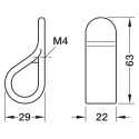 Knob BELT, 22x29x63mm, grey