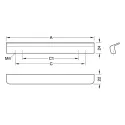 Rankenėlė FLAPP, cc1056mm, L1100mm, H24mm, žalvaris šlifuotas