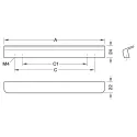 Rankenėlė FLAPP, 256/350mm, H24mm, juoda šlifuota