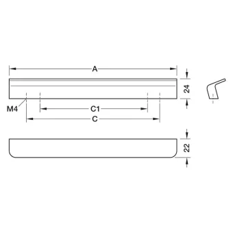 Rankenėlė FLAPP, cc32mm, L70mm, H24mm, lakuotas riešutas
