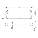 Handle FLOID, cc128mm, L144mm, H31mm, antique brass