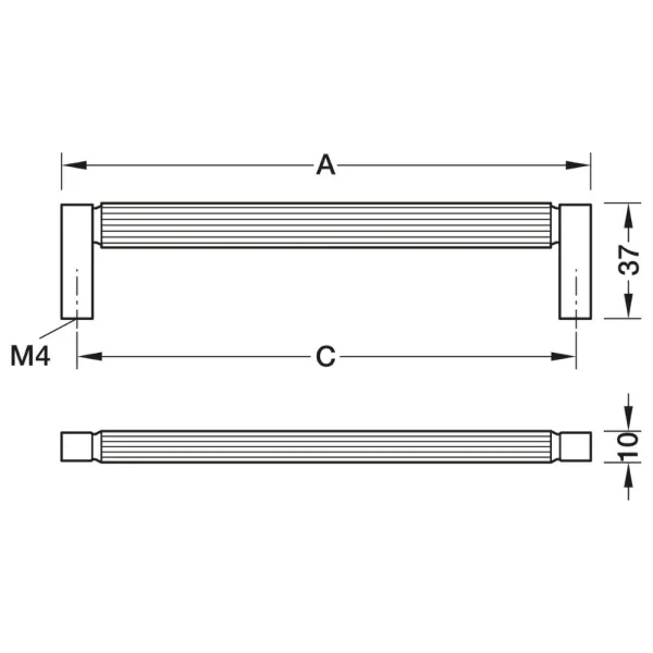 Handle Brooklyn, cc320mm, L330mm, H37mm, bronze brushed