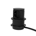 Rozečių blokas Pop-Up, ištraukiamas 1xSchuko, 1xUSB-C kroviklis, laidas L2000mm, juoda