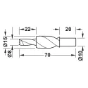 Stepped drill bit, Ø8/15mm, right