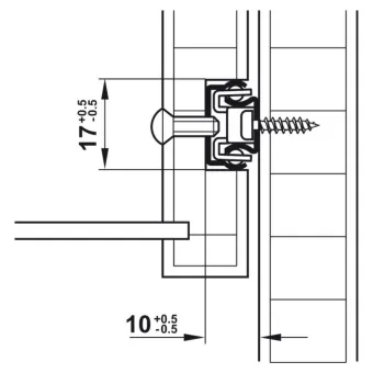 Ball bearing runners, single extension H17mm L342mm 10kg