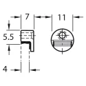 Mirror clip, round, with rubber pad, D11mm, nickel plated