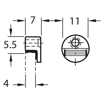 Mirror clip, round, with rubber pad, D11mm, nickel plated