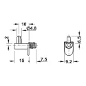 Shelf support 10mm, 15.6kg, nickel