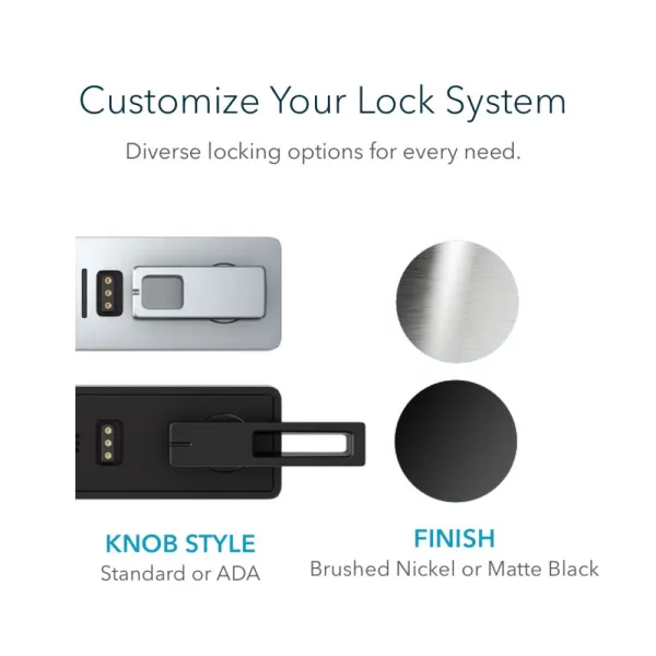 Spynelė elektroninė Versa Keypad, 14-22mm, juoda