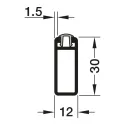 Vamzdis ELITE 30x12x1.5mm L2500 alium. juoda moka