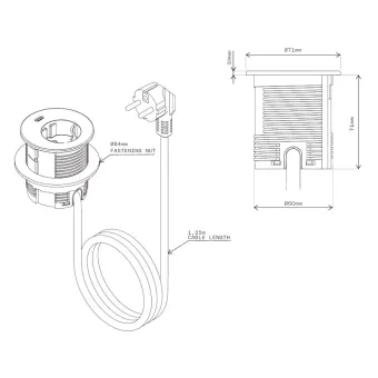 Rozečių blokas PowerDot Compact 62 1xF 1xUSB-C 30W, balta