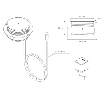 Belaidis įkroviklis Powerdot Charge, 15W, balta