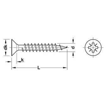 Woodscrew HOSPA 3.5x16mm, black