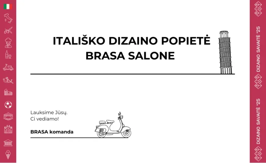 La Giornata Italiana - Itališko dizaino popietė BRASA salone birželio 5 d.